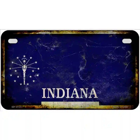 Inidana State Rusty Novelty Metal License Plate 7" x 4" (MP)