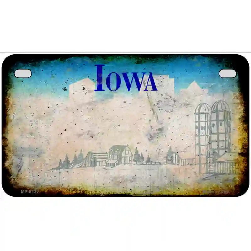 Iowa State Rusty Novelty Metal License Plate 7" x 4" (MP)