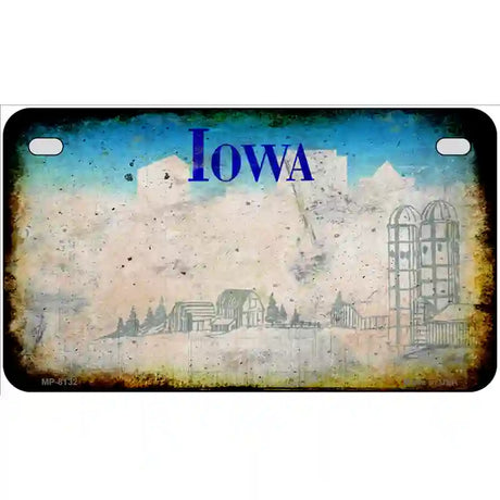 Iowa State Rusty Novelty Metal License Plate 7" x 4" (MP)