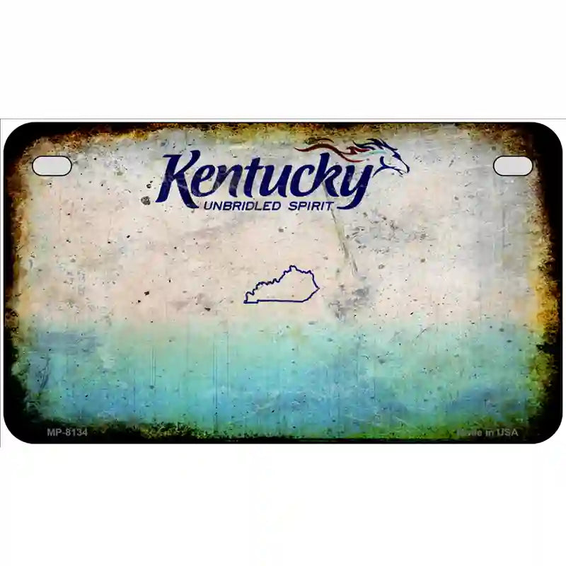 Kentucky State Rusty Novelty Metal License Plate 7" x 4" (MP)