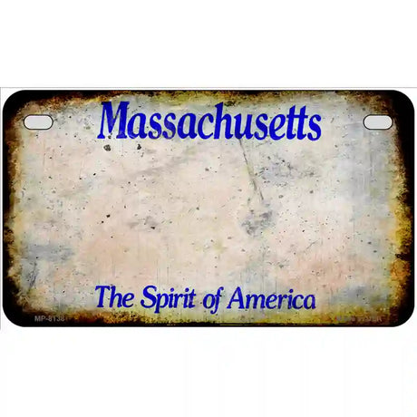 Massachusetts State Rusty Novelty Metal License Plate 7" x 4" (MP)