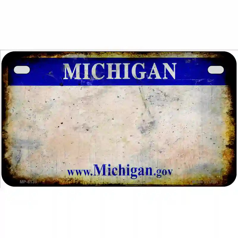 Michigan State Rusty Novelty Metal License Plate 7" x 4" (MP)