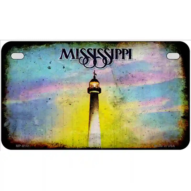 Mississippi State Rusty Novelty Metal License Plate 7" x 4" (MP)