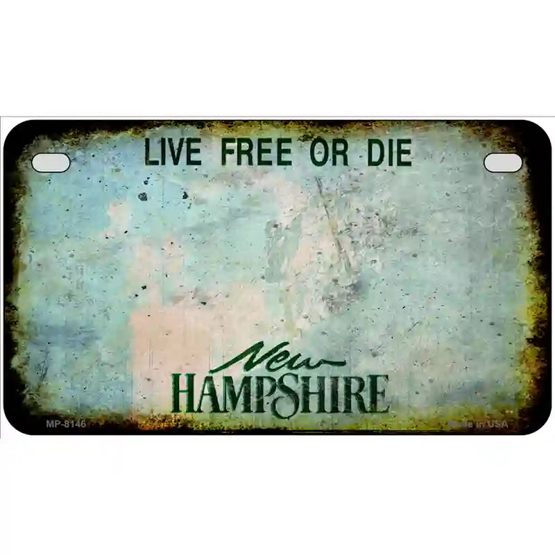 New Hampshire State Rusty Novelty Metal License Plate 7" x 4" (MP)