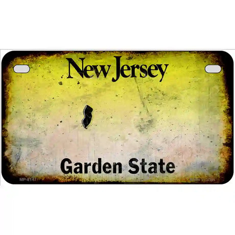 New Jersey State Rusty Novelty Metal License Plate 7" x 4" (MP)