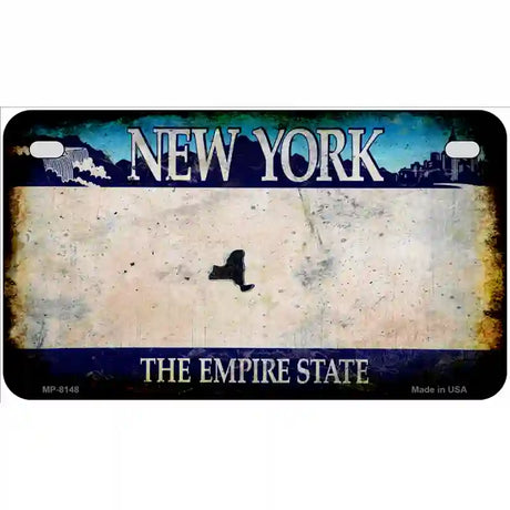 New York State Rusty Novelty Metal License Plate 7" x 4" (MP)