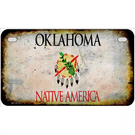 Oklahoma State Rusty Novelty Metal License Plate 7" x 4" (MP)