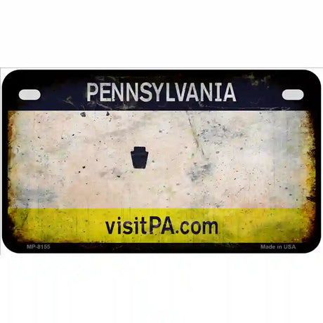 Pennsylvania State Rusty Novelty Metal License Plate 7" x 4" (MP)