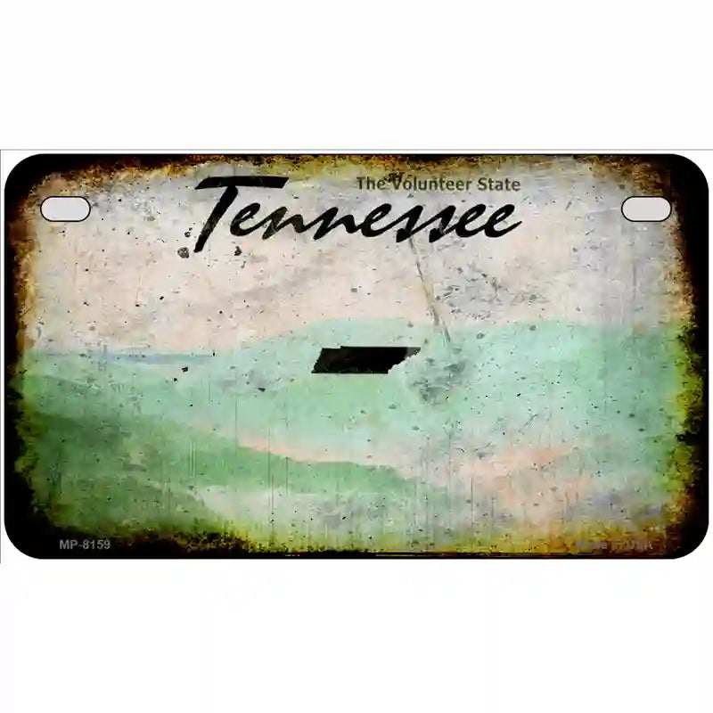 Tennessee State Rusty Novelty Metal License Plate 7" x 4" (MP)