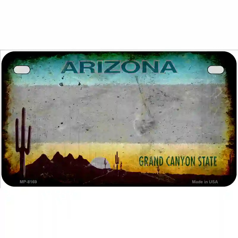 Arizona Gray Rusty Novelty Metal License Plate 7" x 4" (MP)