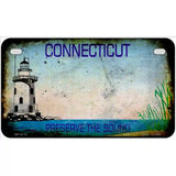 Connecticut Rusty Novelty Metal License Plate 7" x 4" (MP) / Yes