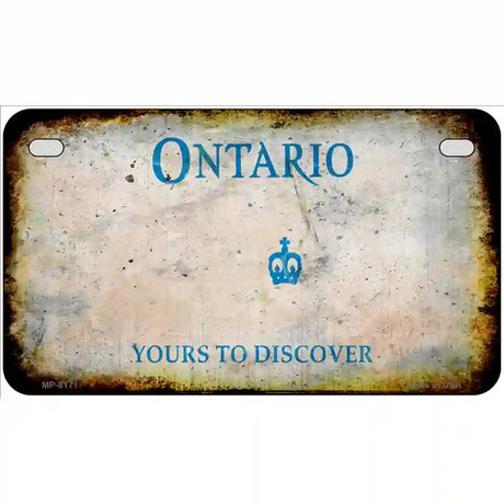 Ontario Canada Rusty Novelty Metal License Plate 7" x 4" (MP)