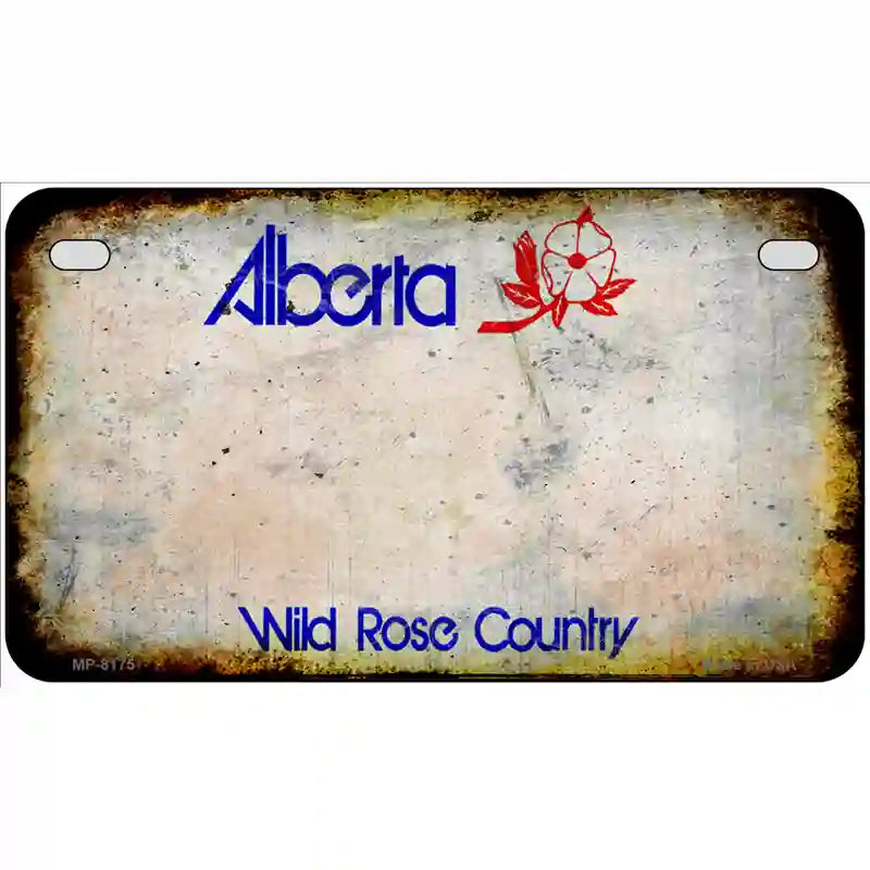 Alberta State Rusty Novelty Metal License Plate 7" x 4" (MP)