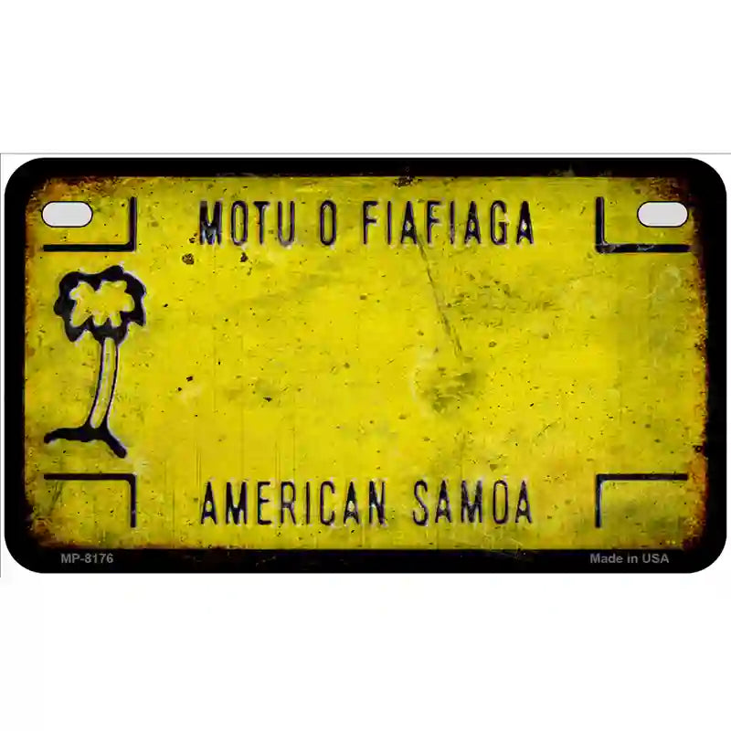 American Samoa Rusty Novelty Metal License Plate 7" x 4" (MP) / Yes