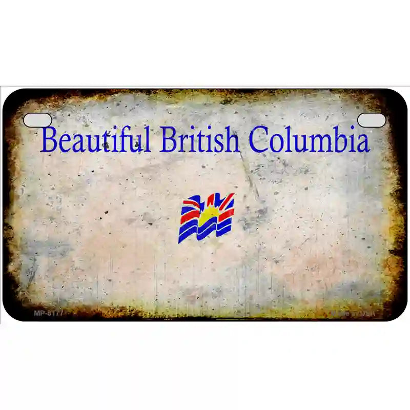 British Columbia Rusty Novelty Metal License Plate 7" x 4" (MP)