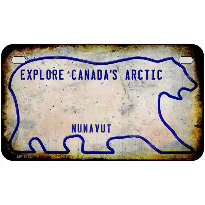 Nunavut Rusty Novelty Metal License Plate 7" x 4" (MP) / Yes