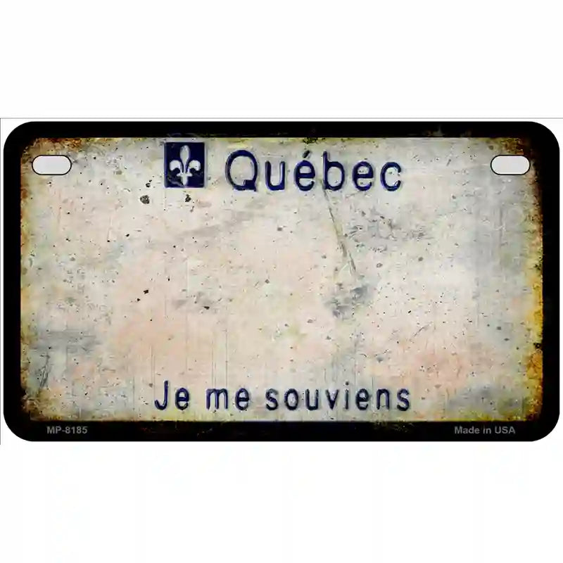 Quebec Rusty Novelty Metal License Plate 7" x 4" (MP) / Yes