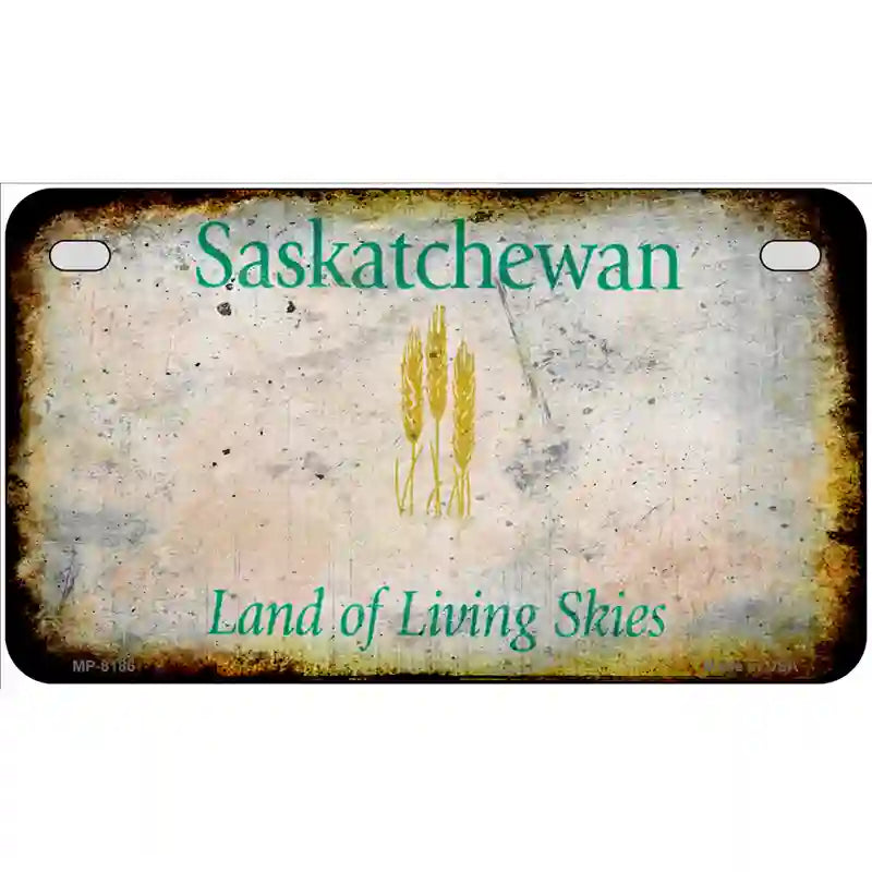 Saskatchewan Rusty Novelty Metal License Plate 7" x 4" (MP) / Yes