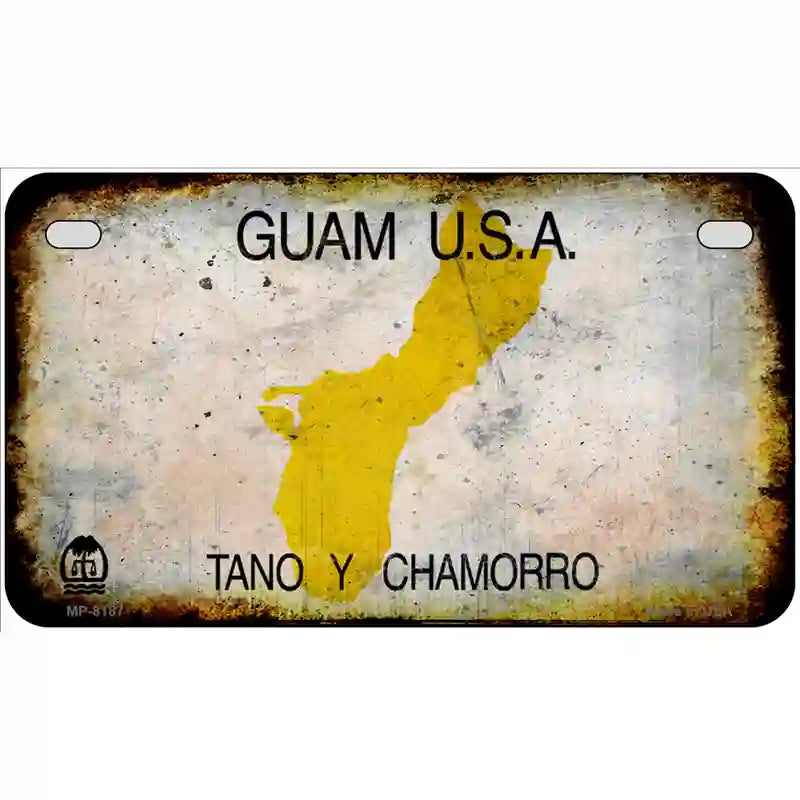 Guam Rusty Novelty Metal License Plate 7" x 4" (MP)