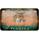 Florida Protect Panther Rusty Novelty Metal License Plate 7" x 4" (MP)