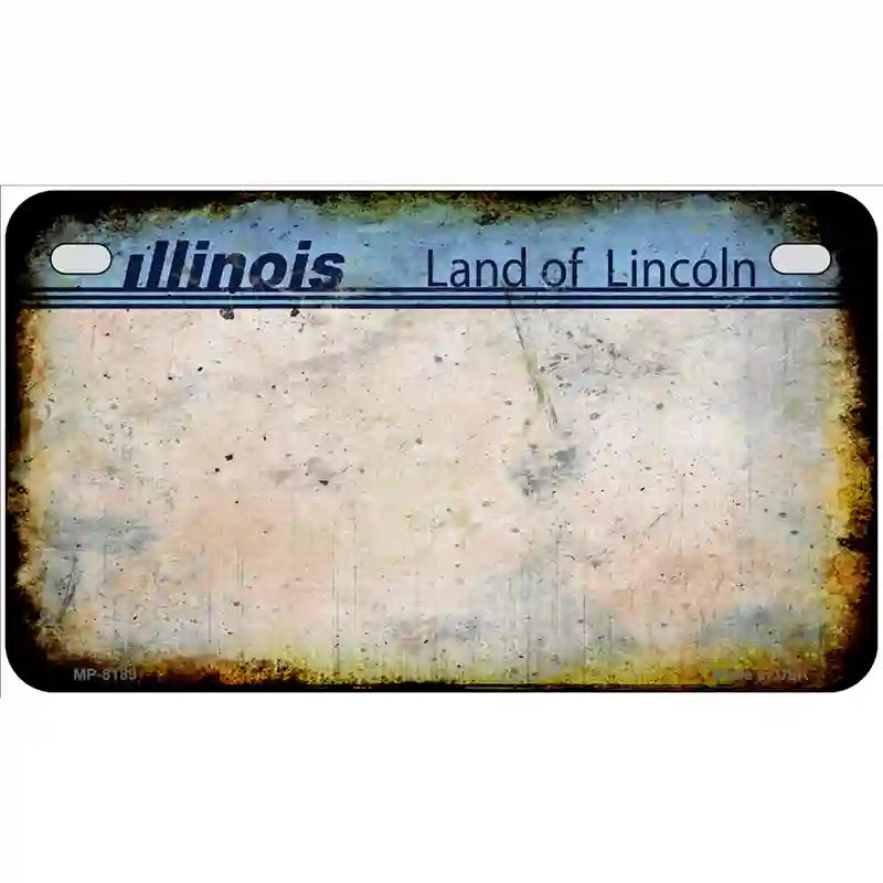 Illinois Blue Blank Rusty Novelty Metal License Plate 7" x 4" (MP)