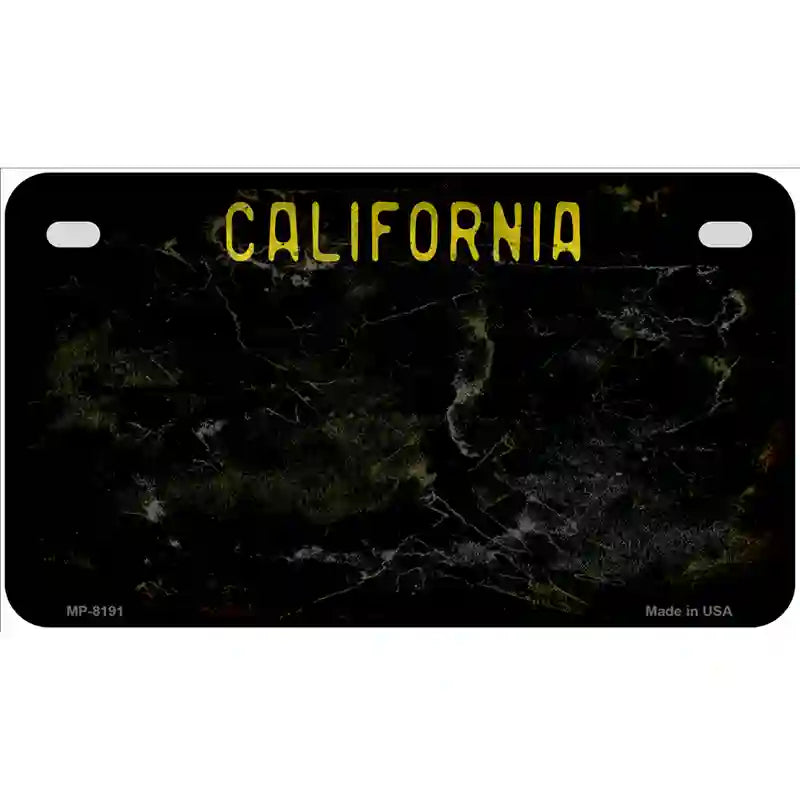 California Black State Rusty Novelty Metal License Plate 7" x 4" (MP)