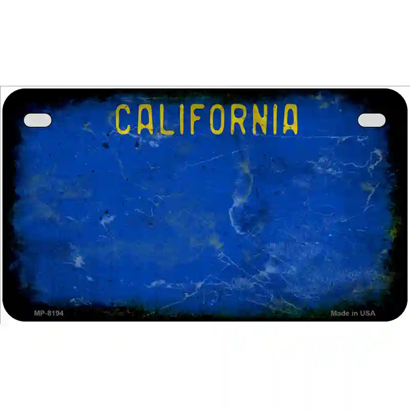 California Blue State Rusty Novelty Metal License Plate 7" x 4" (MP)