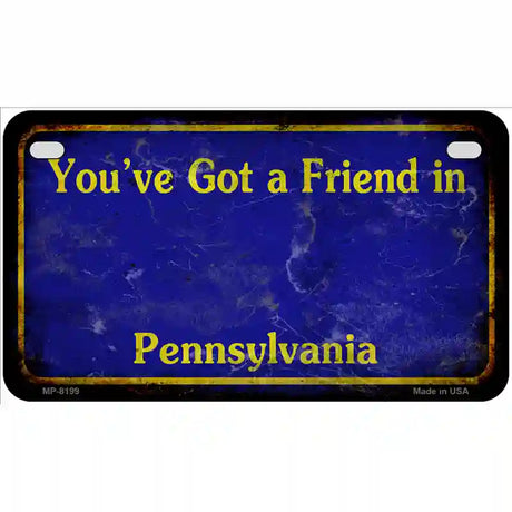 Pennsylvania Rusty Novelty Metal License Plate 7" x 4" (MP) / Yes