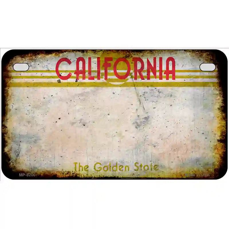 California Golden State Plate Rusty Blank Metal License Plate 7" x 4" (MP) / Yes