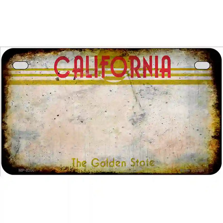 California Golden State Plate Rusty Blank Metal License Plate 7" x 4" (MP) / Yes