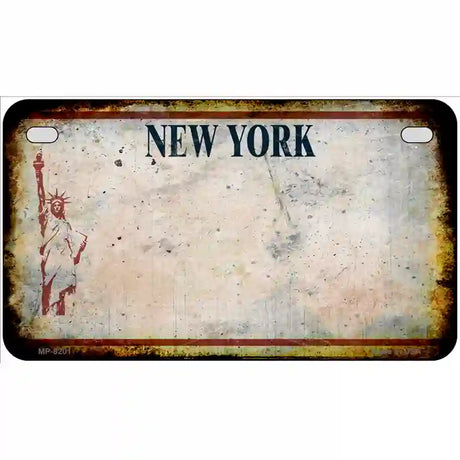 New York Rusty Novelty Metal License Plate 7" x 4" (MP) / Yes