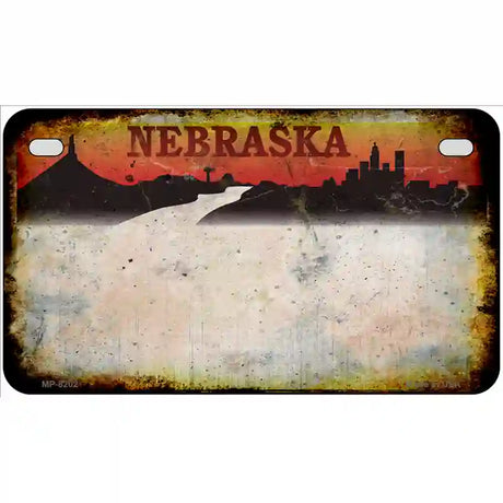 Nebraska Rusty Novelty Metal License Plate 7" x 4" (MP) / Yes