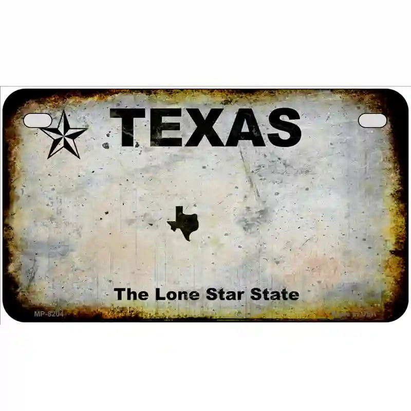 Texas Rusty Novelty Metal License Plate 7" x 4" (MP) / Yes