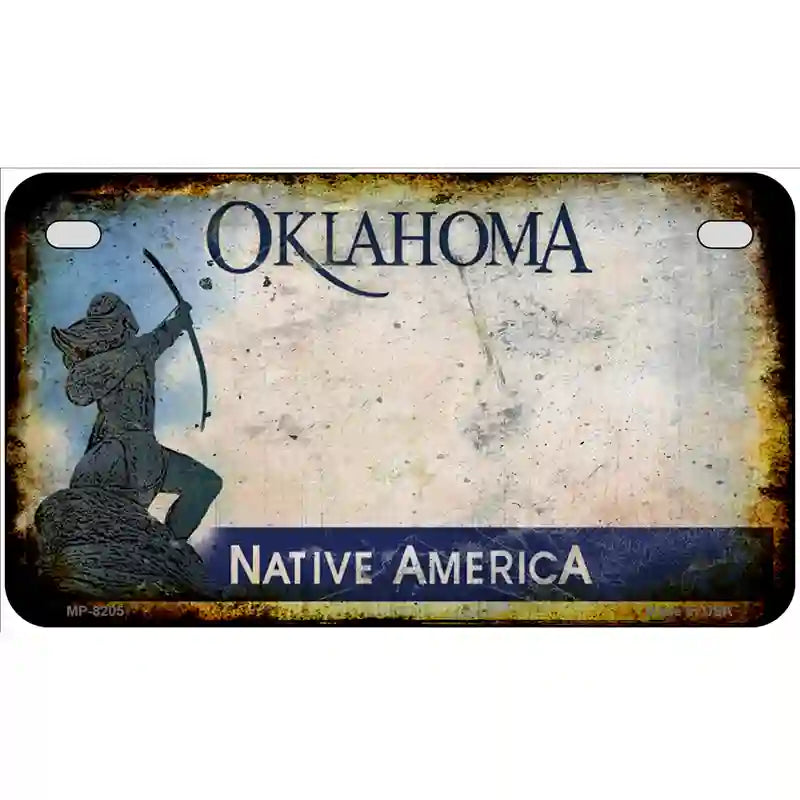 Oklahoma Rusty Novelty Metal License Plate 7" x 4" (MP) / Yes