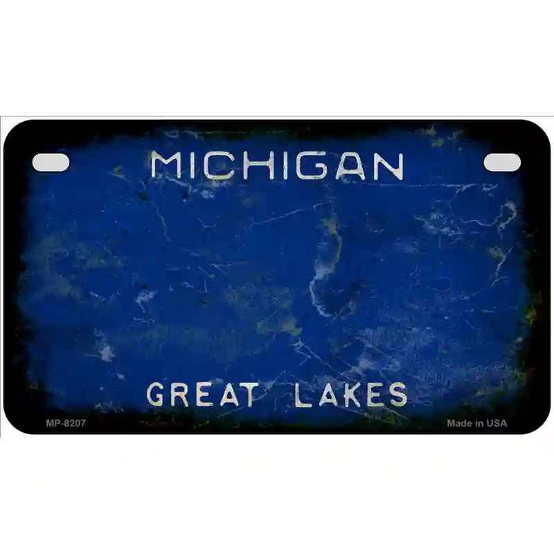 Michigan Rusty Novelty Metal License Plate 7" x 4" (MP) / Yes