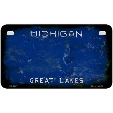 Michigan Rusty Novelty Metal License Plate 7" x 4" (MP) / Yes