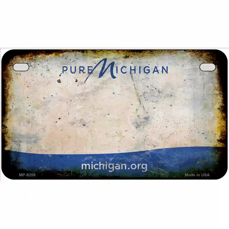 Pure Michigan Rusty Novelty Metal License Plate 7" x 4" (MP)