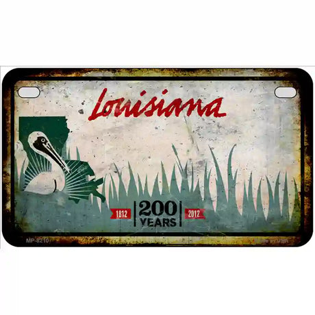 Louisiana Rusty Novelty Metal License Plate 7" x 4" (MP)