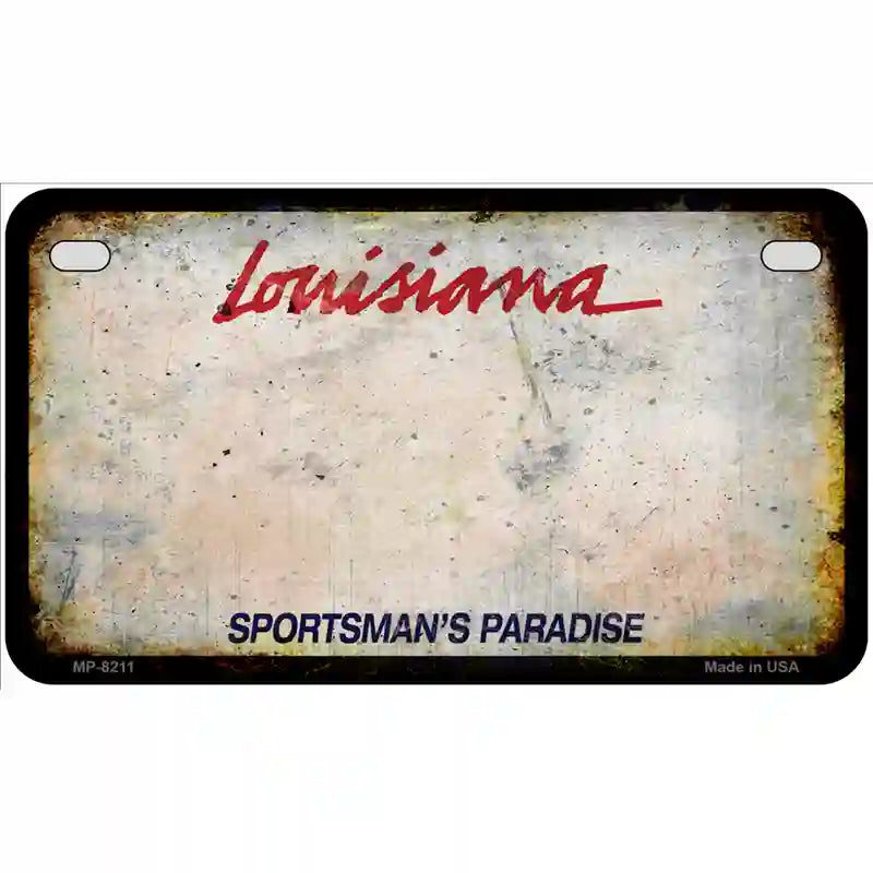 Louisiana Sportsmans Palace Rusty Novelty Metal License Plate 7" x 4" (MP)