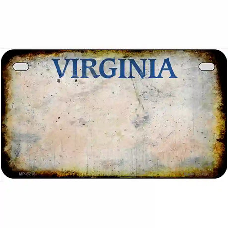 Virginia Rusty Novelty Metal License Plate 7" x 4" (MP) / Yes