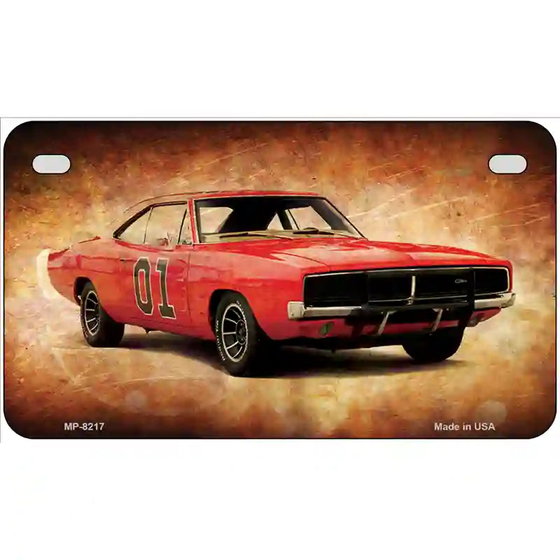 General Lee Vintage Novelty Metal License Plate 7" x 4" (MP)