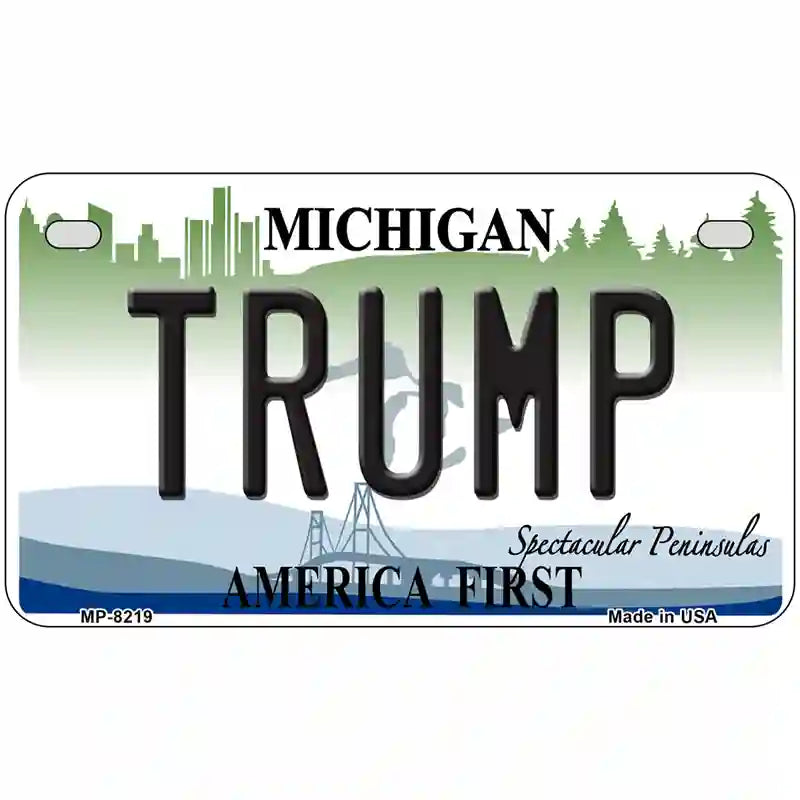 Trump Michigan Novelty Metal License Plate 7" x 4" (MP)