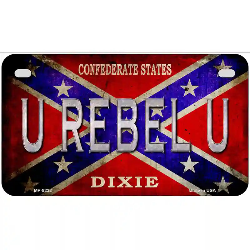 U Rebel U Novelty Metal License Plate 7" x 4" (MP)