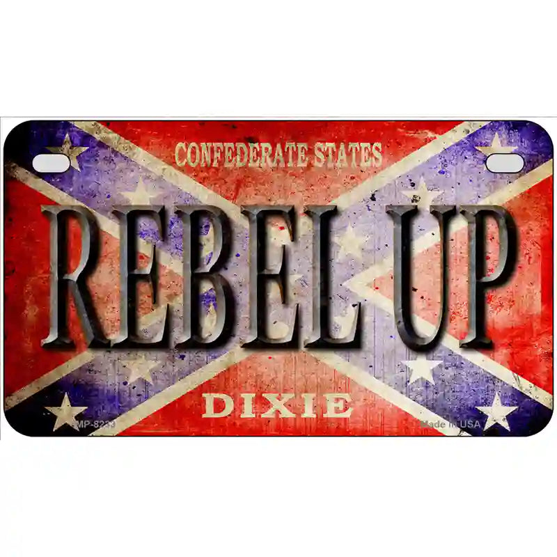 Rebel Up Novelty Metal License Plate 7" x 4" (MP)