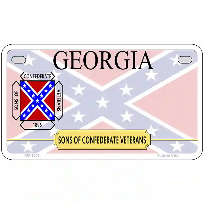 Georgia Sons Of Confederate Novelty Metal License Plate 7" x 4" (MP)