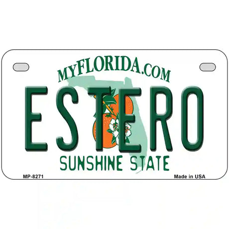 Estero Sunshine State Novelty Metal License Plate 7" x 4" (MP)