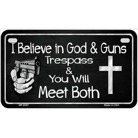 God And Guns Novelty Metal License Plate 7" x 4" (MP)