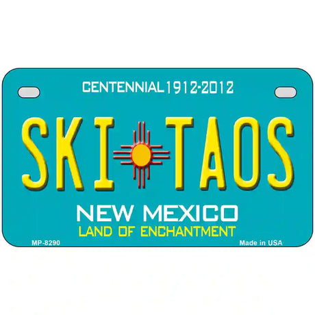 Ski Taos Teal New Mexico Novelty License Plate 7" x 4" (MP)