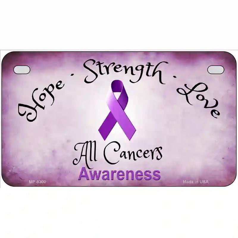 All Cancer Awareness Novelty Metal License Plate 7" x 4" (MP)