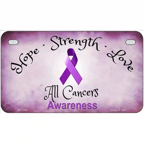 All Cancer Awareness Novelty Metal License Plate 7" x 4" (MP)